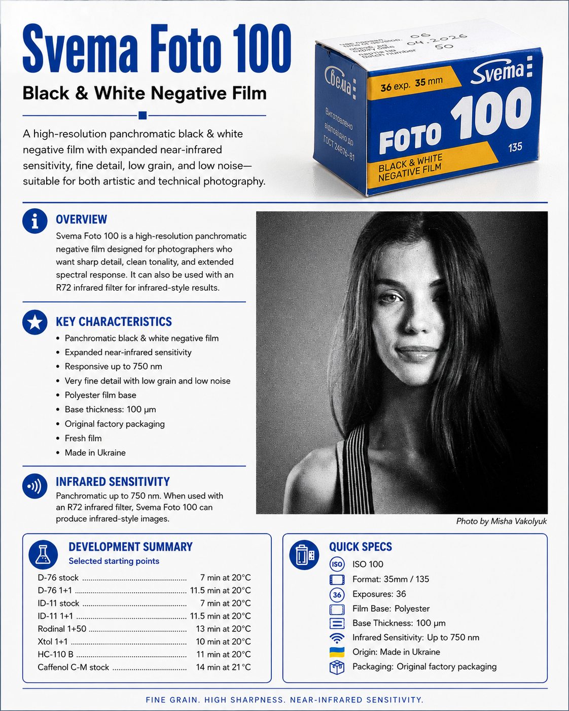 Svema Foto 100 spec sheet