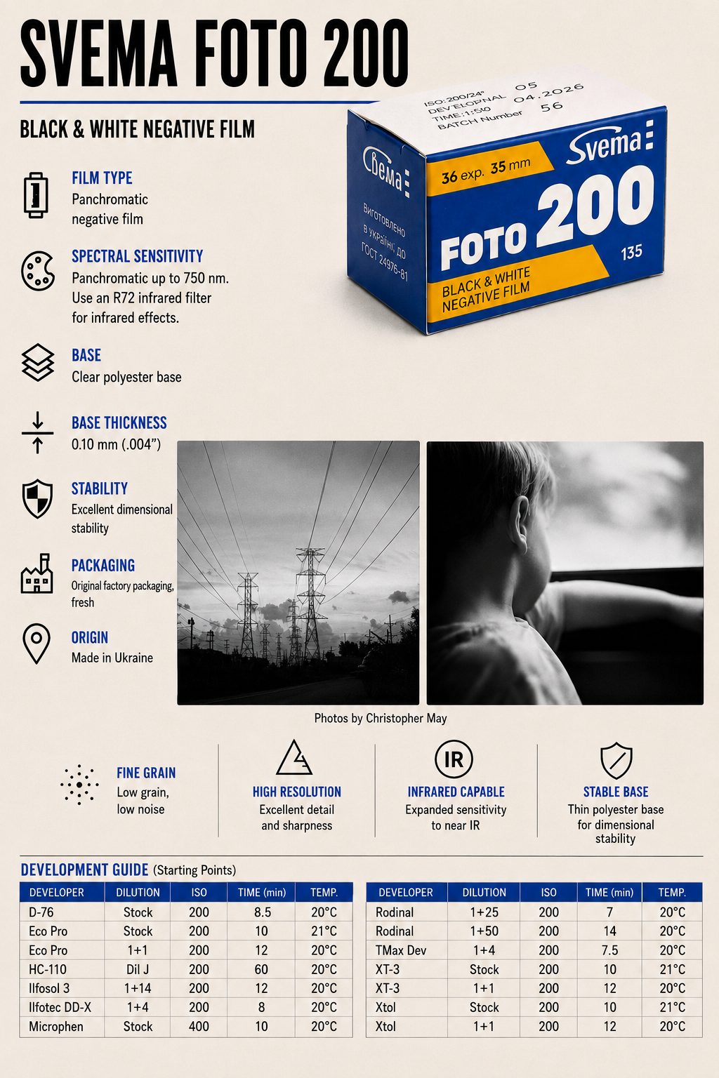 Svema Foto 200 spec sheet